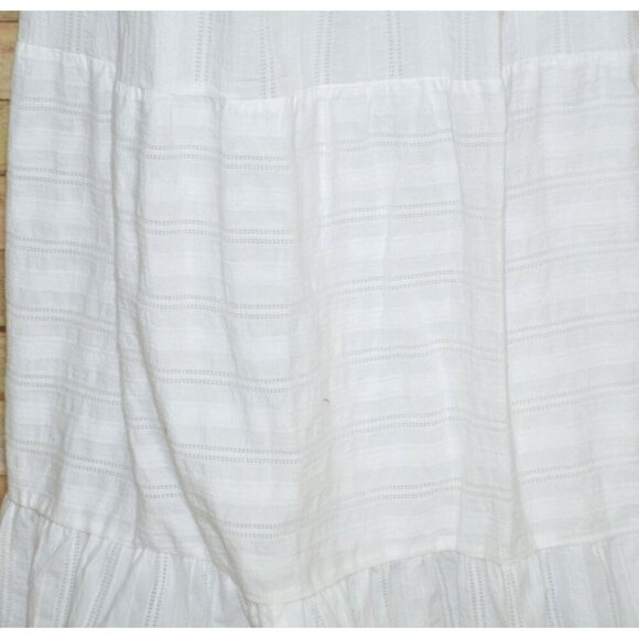 Splendid Northstar Maxi Dress Womens L White Gauzy Tiered Button Front V-Neck - Picture 8 of 12